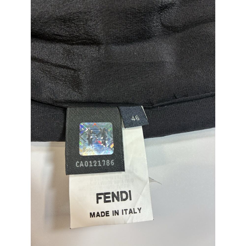 Fendi Skirt IT 46 Gray Yellow Colorblock Wool Blend Made Italy Designer - Picture 4 of 6